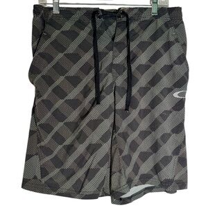 Oakley Hydrolix Unlined Swim Trunks Board Shorts Gray‎ Black Men’s Medium Y2K